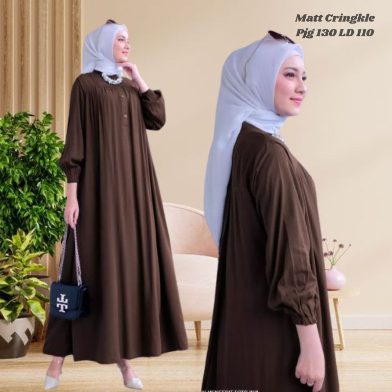 GAMIS CRINGKEL PAKAIAN MUSLIM WANITA MODEL BARU / GAMIS TERBARU MAXI / GAMIS WANITA / PAKAIAN MUSLIM