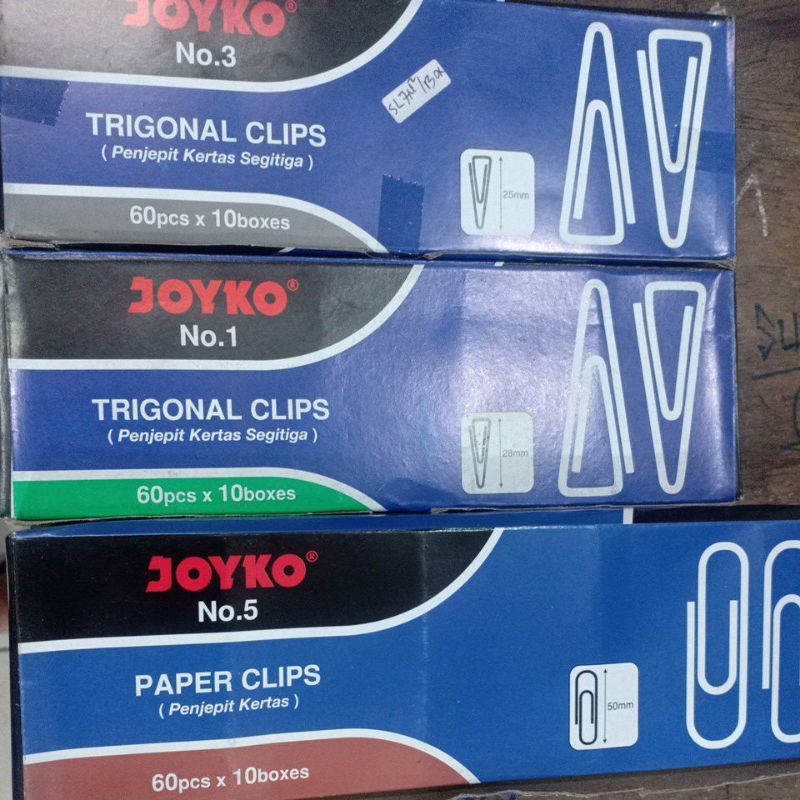 

paper Clips / Penjepit Kertas Joyko No.1, No.3, No.5
