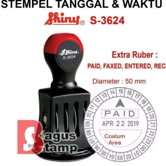 

Stempel Shiny S3624 S3612 S-3624 U24 S-3612 U12 Stempel Jam Tanggal Date Hour Custom Security Kantor Pabrik Rumah Sskit Sekolah Perusahaan