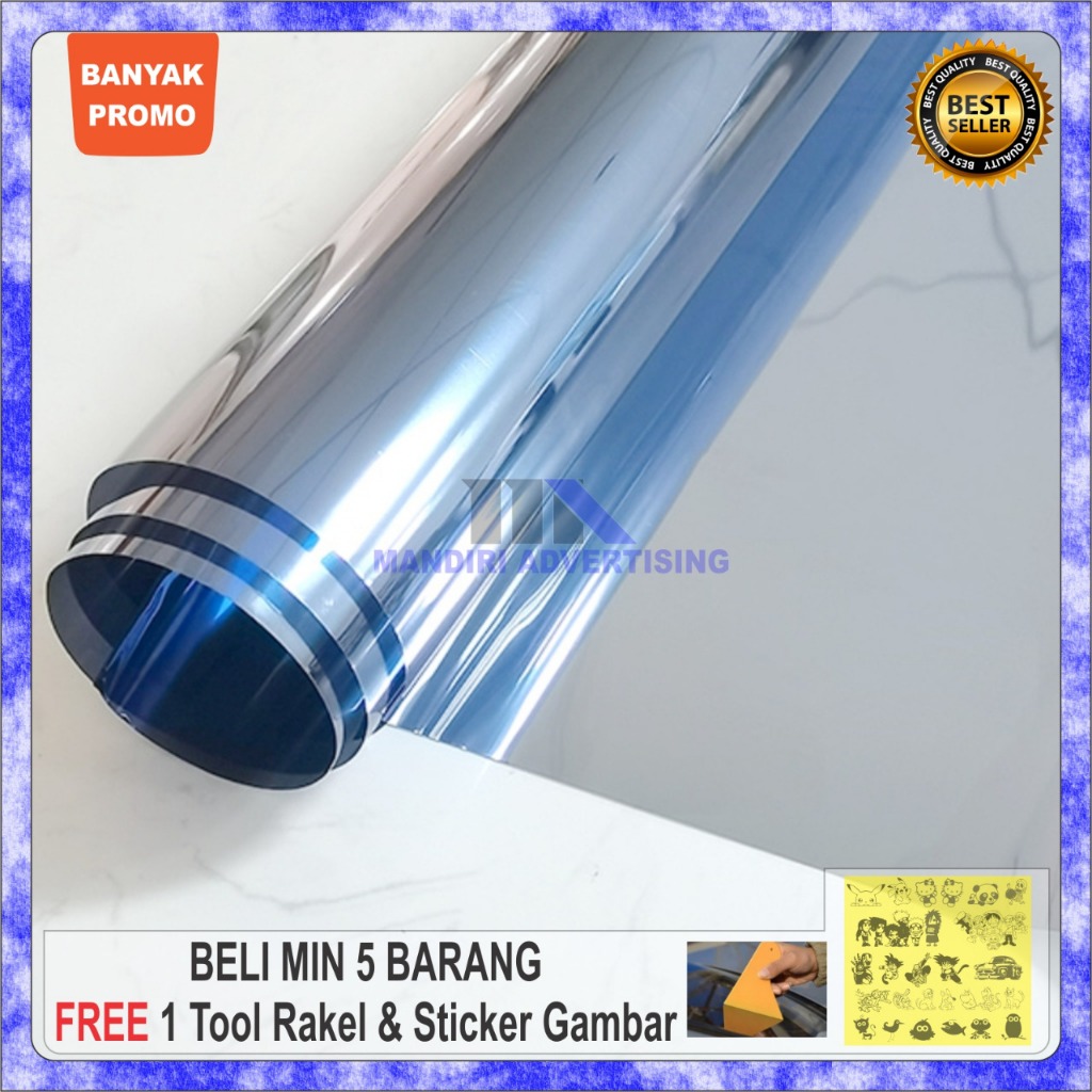 kaca film oneway/kaca film cermin/kaca film silver blue/kaca film cermin biru/kaca  film gedung ruma