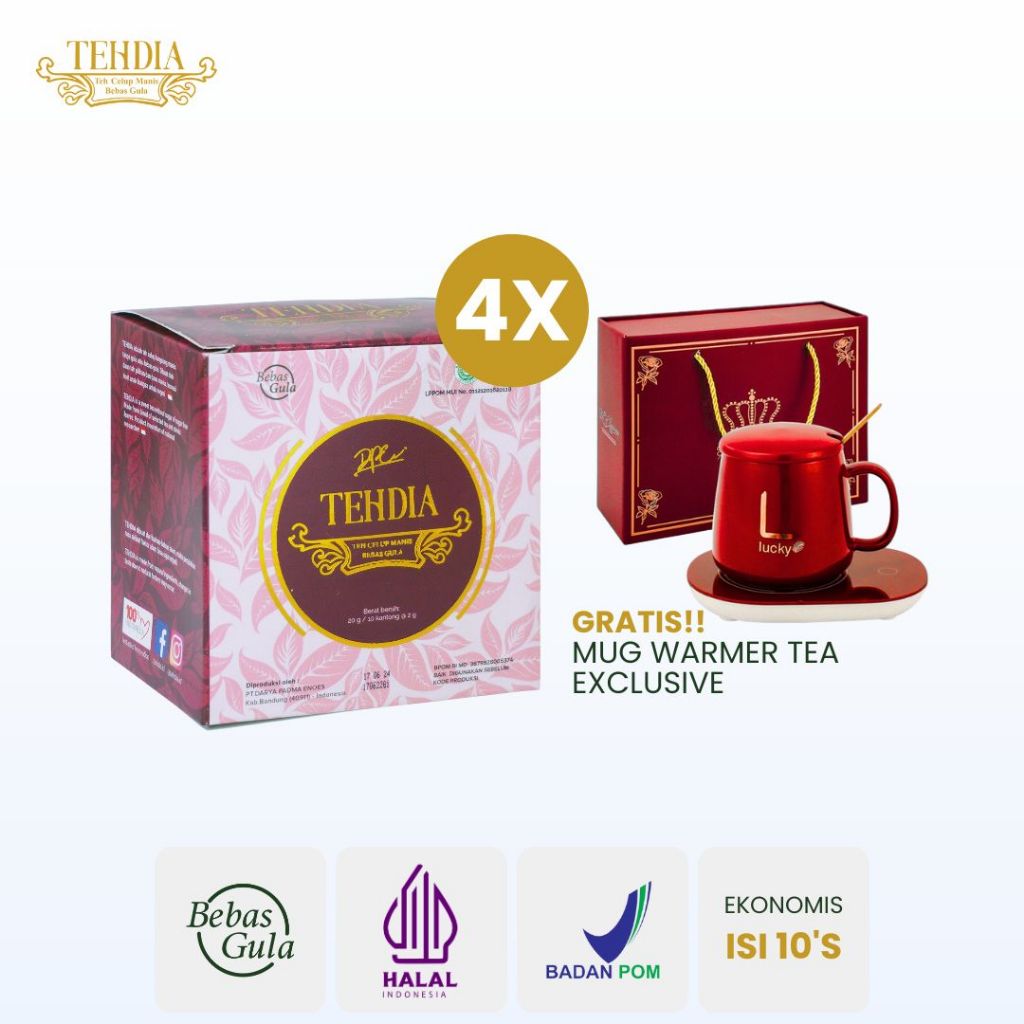 

TEHDIA Leci Teh Celup Manis Bebas Gula 10s x 4 box