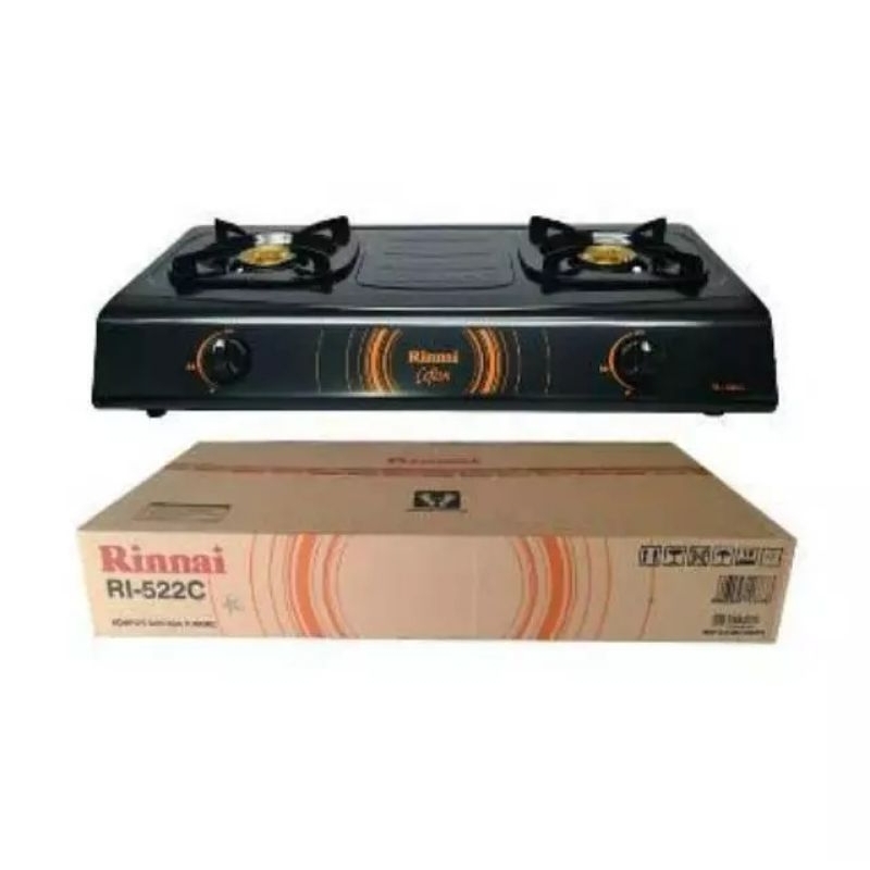 Kompor  Gas Rinnai 2 tungku RI-522C ceflon hitam