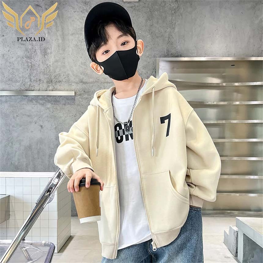 Jaket Varsity Jaket Baseball Cewek Cowok Jaket Berkancing seven a b c cream beige navy Hoodie Korean