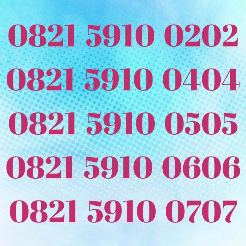 No Cantik Simpati  Seri 5910 ABAB Plus Sudah Combo Sakti