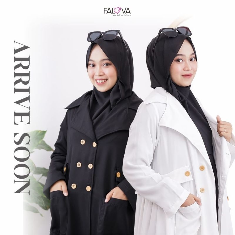 Outer Wanita Blazer Wanita Outer Hitam Panjang Wanita Blazer Hitam Wanita Long Outer Azahra Falova