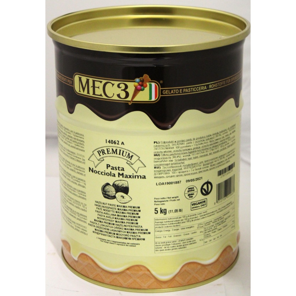 

MEC3 Hazelnut Paste / Pasta Nocciola Maxima Gluten Free 5000gr 5kg
