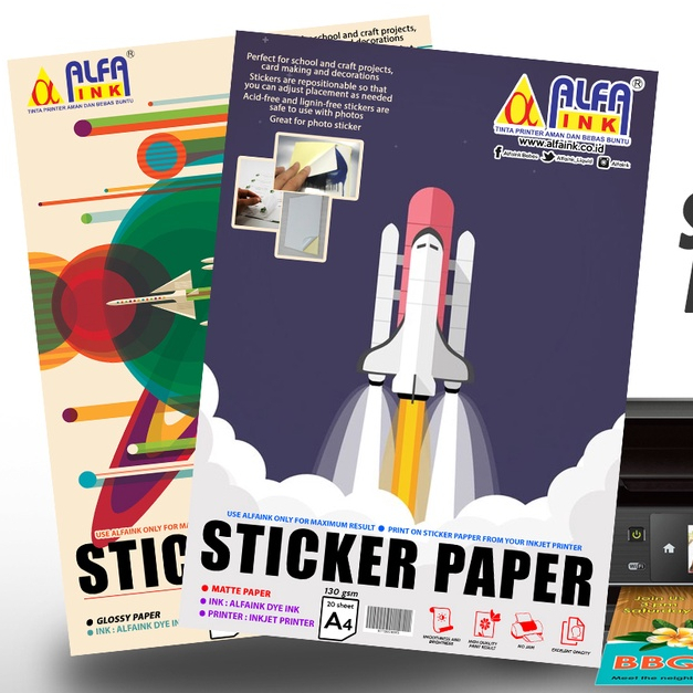 

ALFA INK PAPER STICKER A4 130GSM 20SHEET / KERTAS STIKCER A4 130GSM 20 LEMBAR