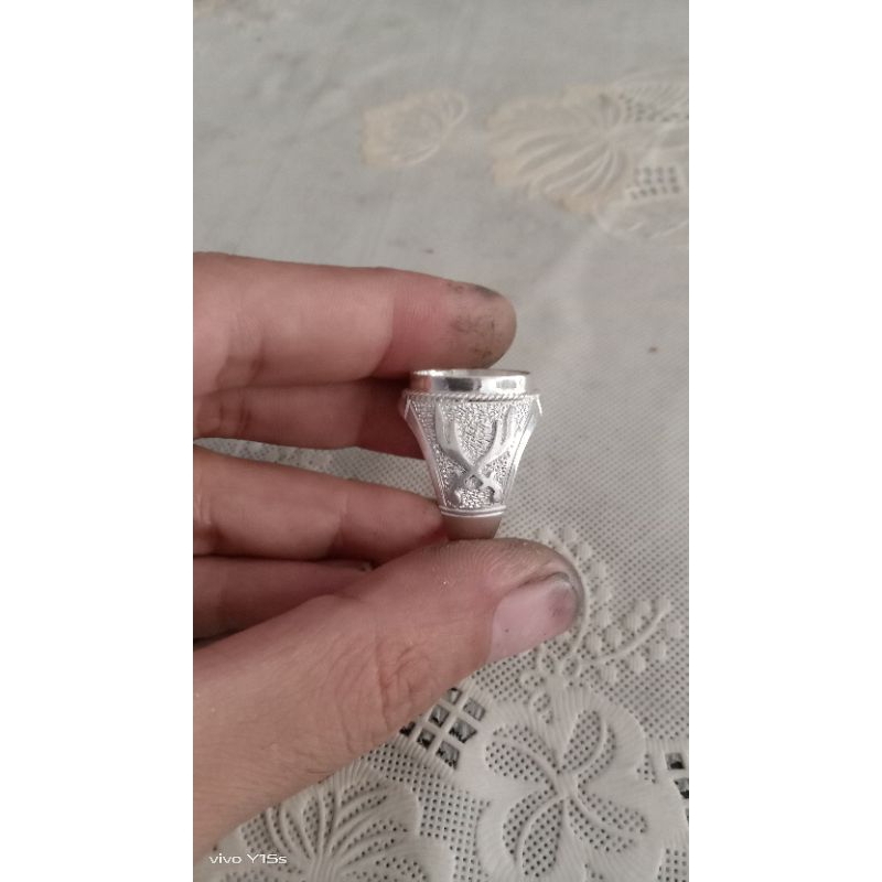 emban cincin perak 925 handmade model pedang dobel091