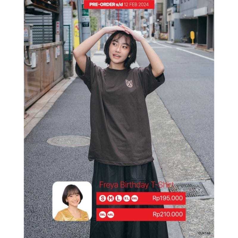 Kaos Oversize JKT48 Freya Jayawardana Birthday Kaos Distro Premium Unisex