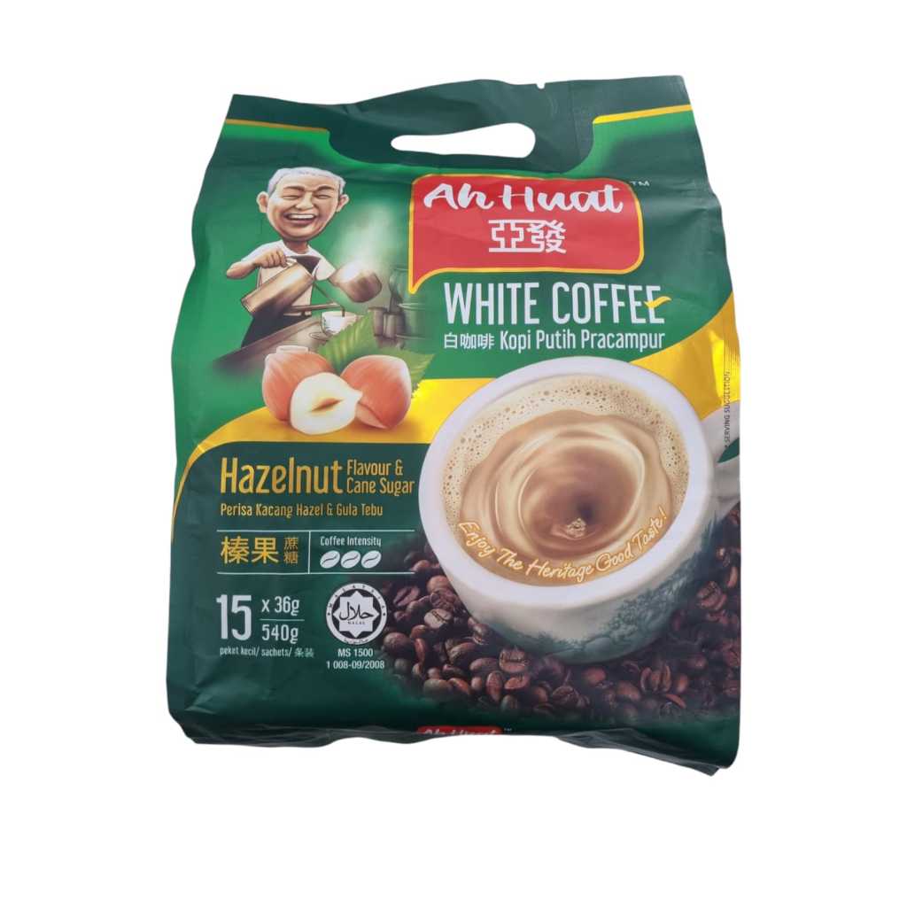

Ah Huat White Coffee Hazelnut Cane Sugar kopi