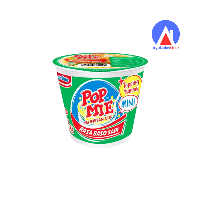 Pop Mie Mini Rasa Baso Sapi 35 gr | Mi Kuah Instan Cup Kemasan Pas Untuk Makanan Ringan