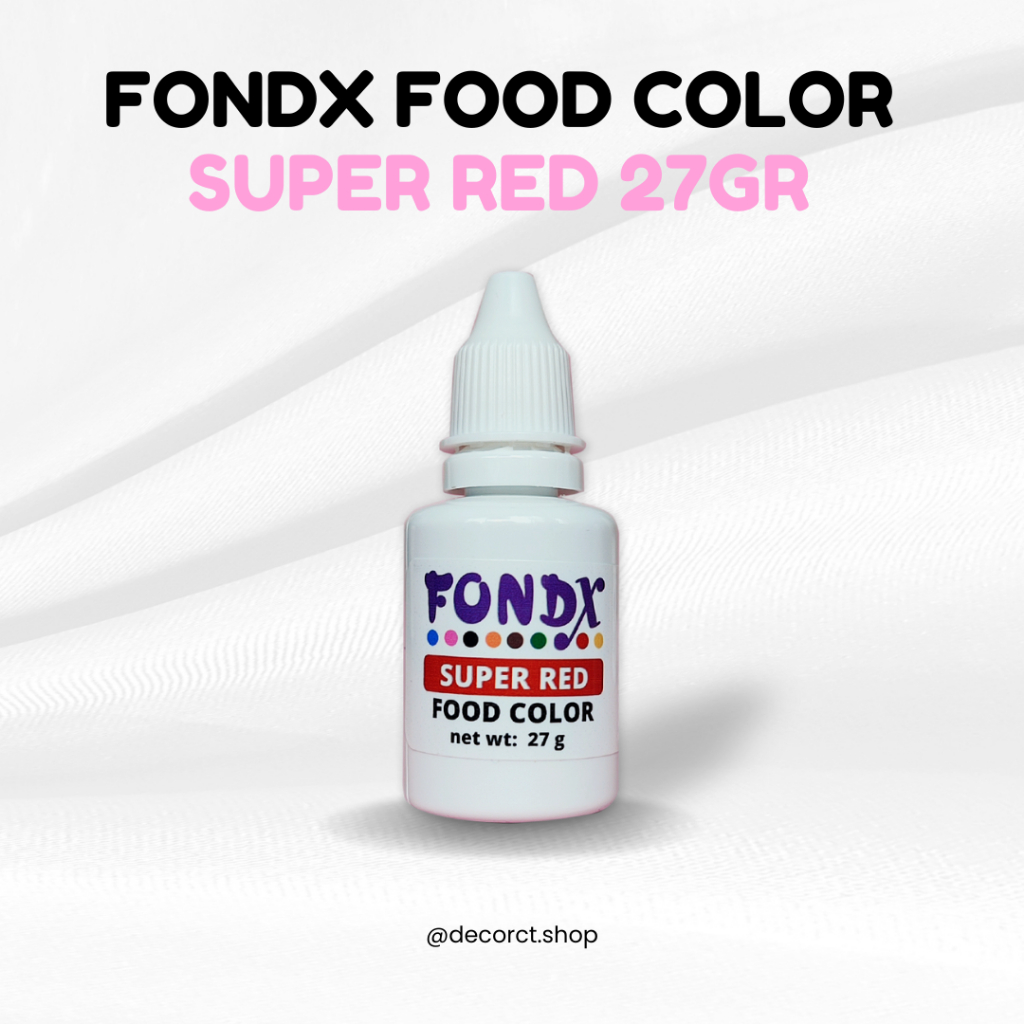 

Fondx Liquid Super Red Food Color 27gr / Pewarna Makanan Kue