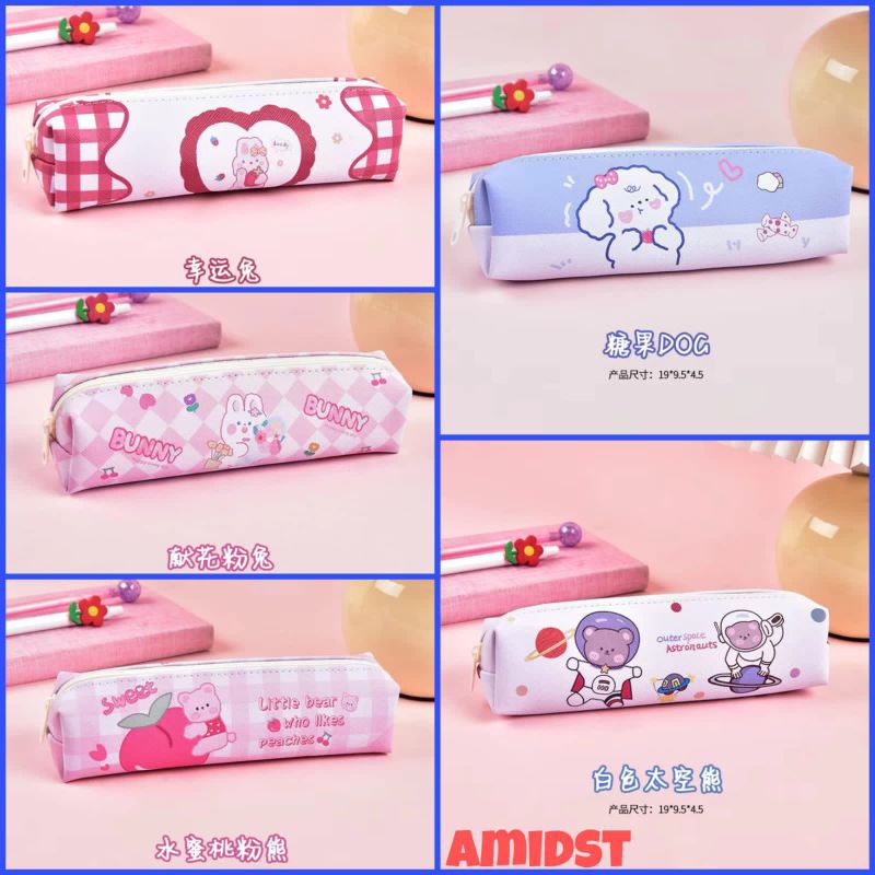 

Tempat Pensil Bahan PU Leather Pencil Case Motif Lucu Tempat Alat Tulis Kotak Pencil Kotak Pensil