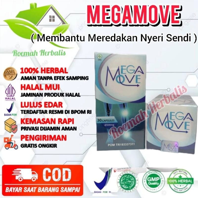 Megamove 100% Asli Original Herbal Obat Nyeri Sendi Lutut Tulang Keropos Syaraf Kejepit Persendian Ampuh