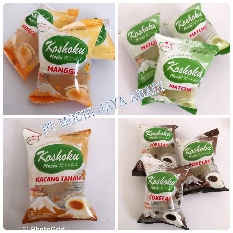 

KOSHOKU MOCHI Halal tanpa pengawet / Coklat - Stroberi - Matcha- Kacang tanah - Kustar