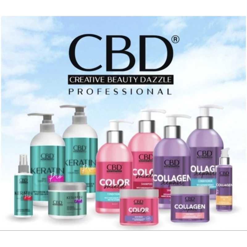 CBD COLOR SIELD CBD KERATIN PRO CBD COLLAGEN SHAMPOO CONDITIONER HAIR MASK MASKER RAMBUT VITAMIN PER
