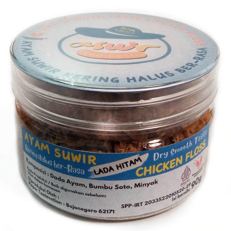 

ASWIR - Ayam Suwir Kering Ber-rasa Lada Hitam - 90 gr