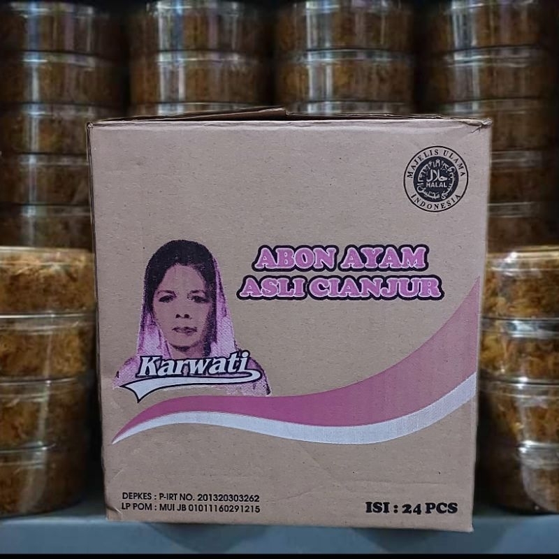 

1 Karton Abon Ayam Karwati 24 Toples Asli Cianjur Premium