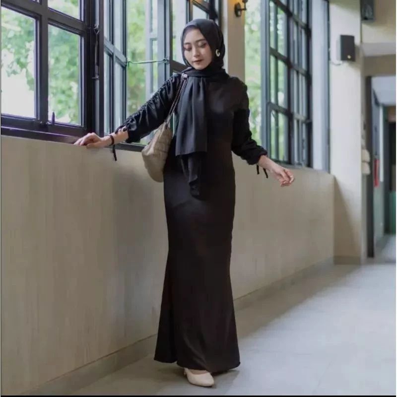 Dress darla gamis satin silk // gamis satin bridesmaid