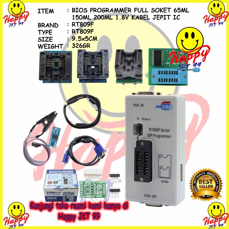 [ HAPPY JKT 99 ] FULLSET ALAT FLASH BIOS PROGRAMMER RT809F RT 809 F RT809 809F + 150ML+200ML ORIGINA