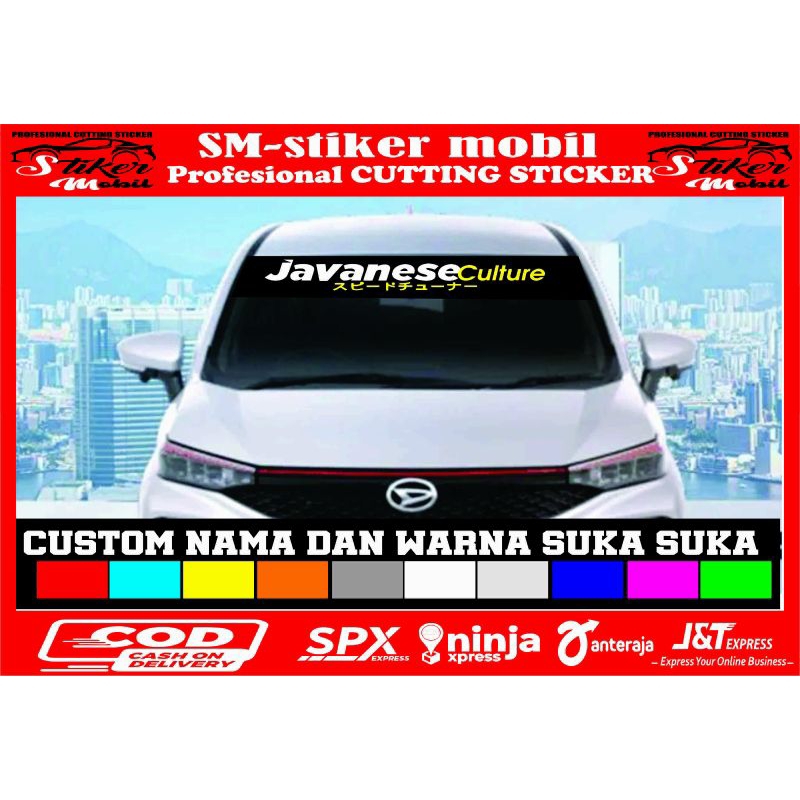 stiker mobil stiker kaca depan stiker javanese stiker custom sticker cutting