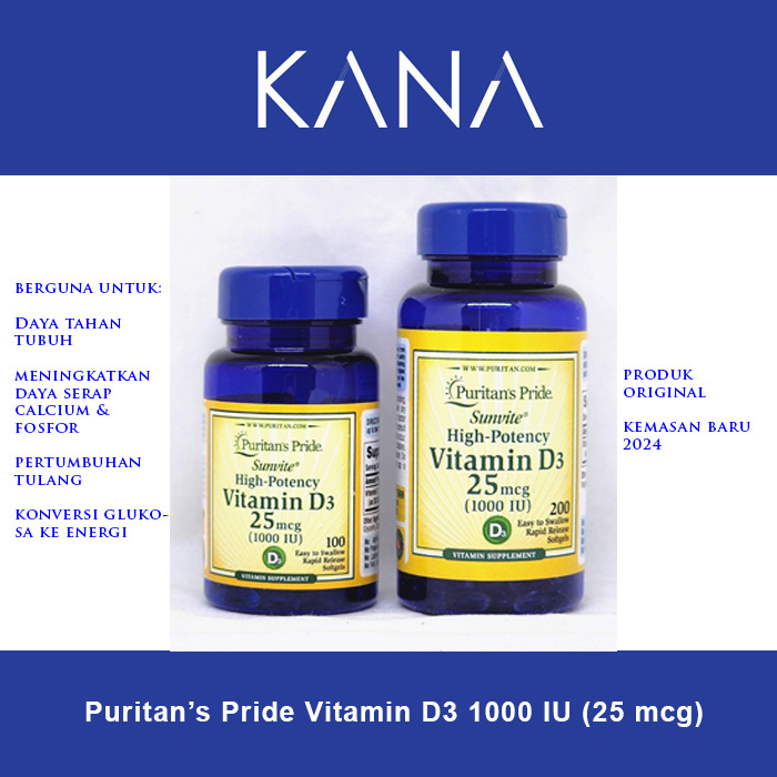 PURITAN'S PRIDE High Potency Vitamin D3 1000 IU 25 mcg Puritan Pride