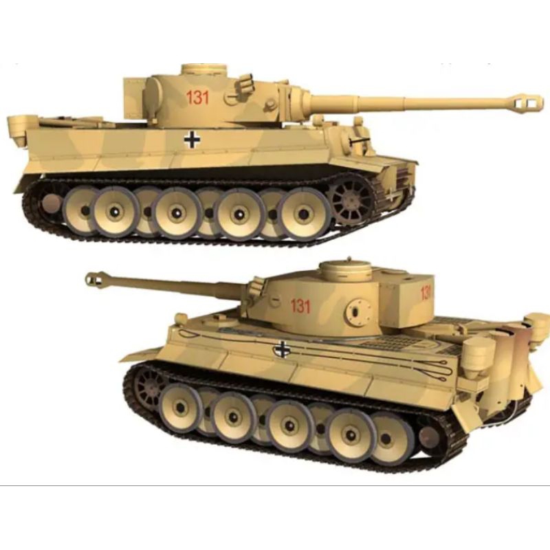 Lembaran pola papercraft Tank Tiger 1 WW2 (PR-C2)