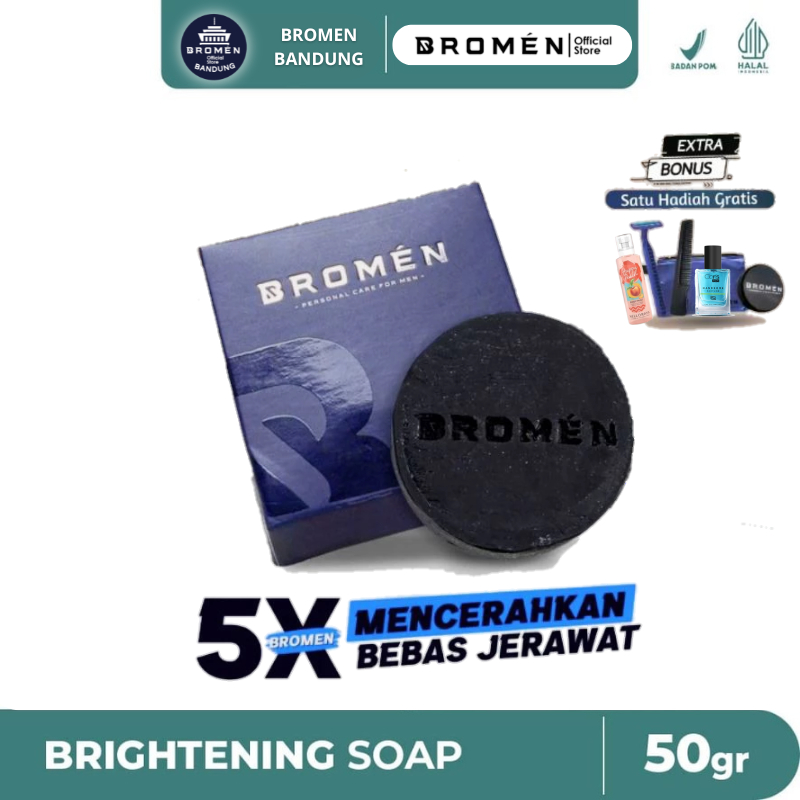 BROMEN Brightening Soap Sabun Cuci Muka Pemutih Wajah Pria