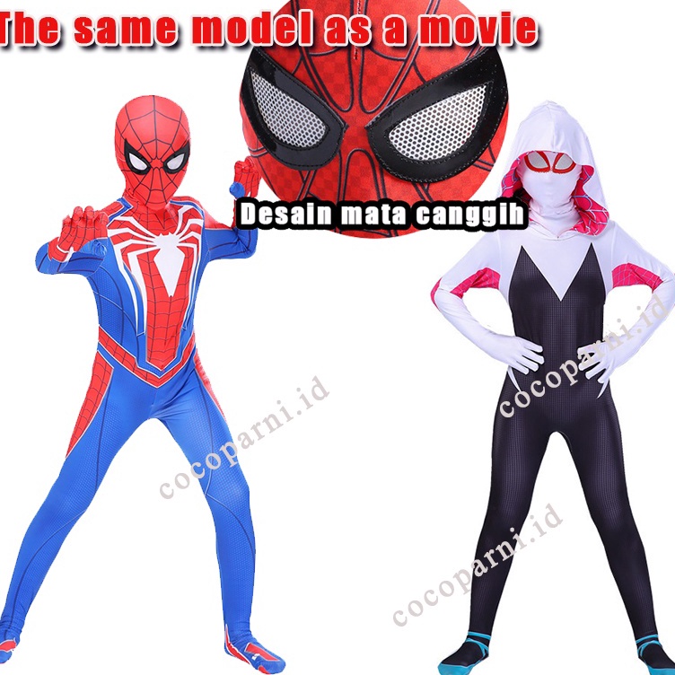 Ready Terlaris  Makeup party Spider Gwen Kostum Spiderman AnakAnak Avenger Superhero Costume impor