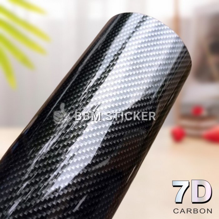 stiker skotlet motor karbon 7D warna hitam glosi / stiker motor black carbon