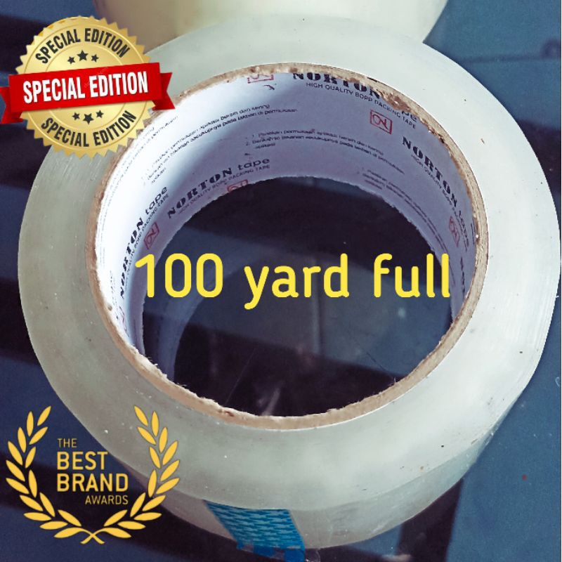 

solasi lakban Opp tape warna transparan 100yard full Norton