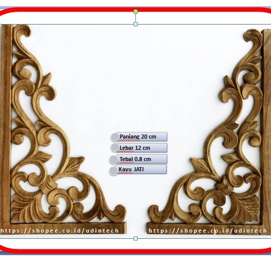 Hiasan Dinding Kayu Ukir Sudut Dekorasi Ornamen Tempel Pintu Kusen Jendela Lemari Tembok Rumah