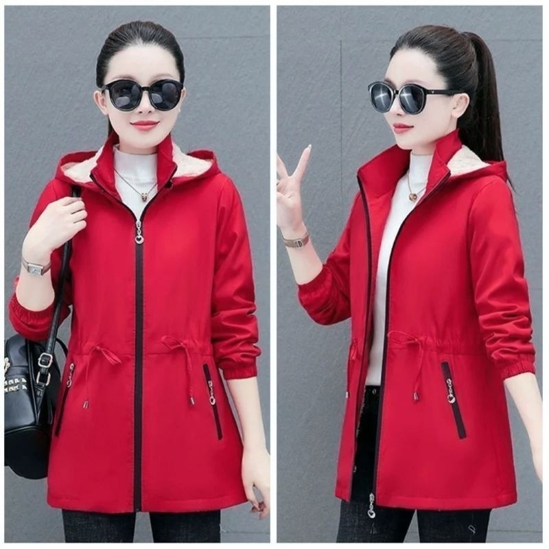 Jaket Bulu Wanita Korea Style Mantel Musim dingin Terbaru