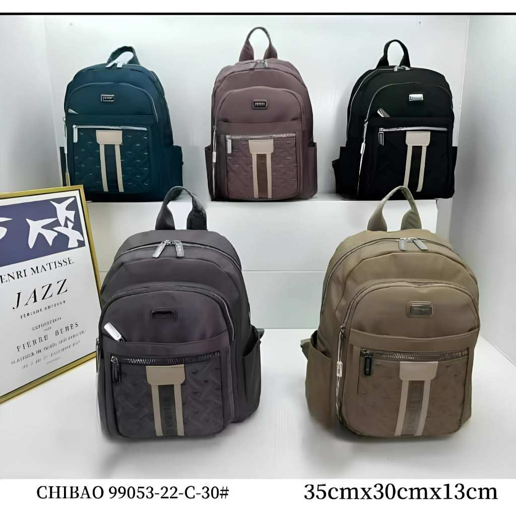 CHIBAO - Tas Ransel Sekolah 99053-22-c-30 Backpack Kanvas Bordir Love Terbaru
