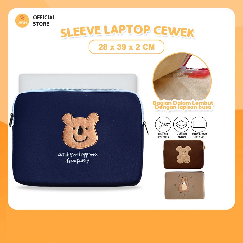 Sleeve Tas Sarung Laptop Case Lenovo ThinkPad Ideapad Slim Flex 12.5 13 14 15 15.6 inch Kartun Koala