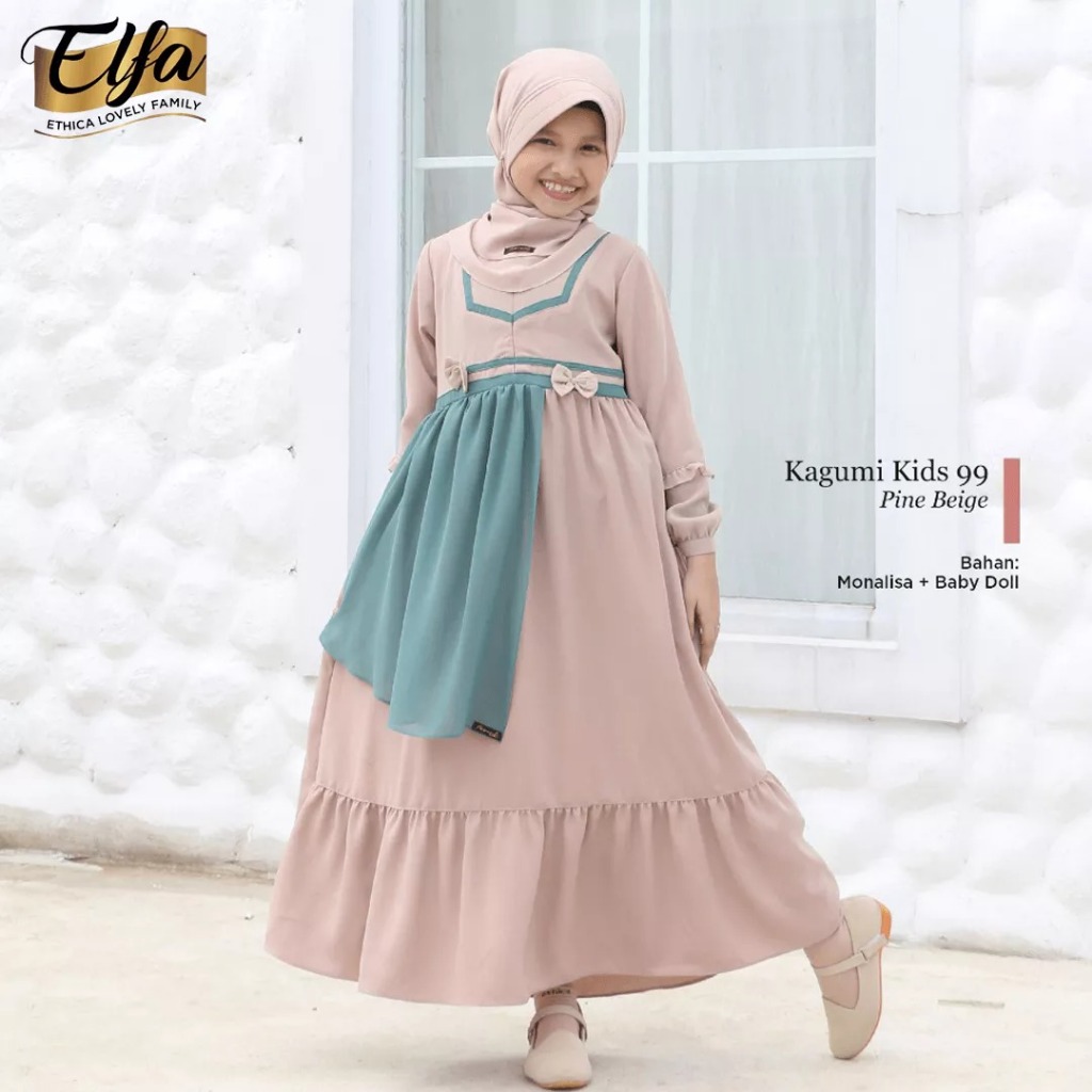 Gamis Anak Terbaru by Ethica || Kagumi Kids 99 Pine Beige || SIAP KIRIM