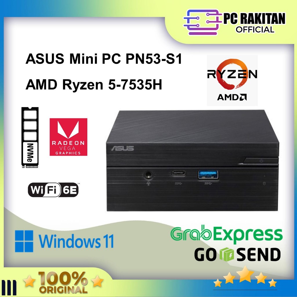 ASUS Mini PC PN53-S1 AMD Ryzen 5-7535H