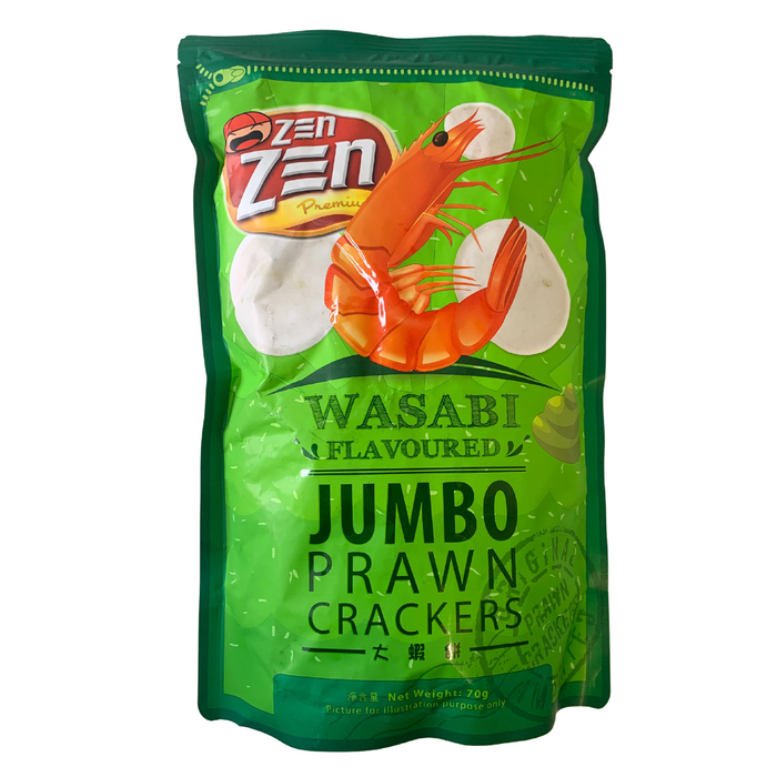 

Krupuk Udang Zen Zen Jumbo Prawn Crackers Wasabi 70gr KEMASAN BESAR