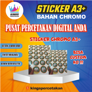 

Cetak sticker kemasan bahan cromo murah bisa custom desain dan size
