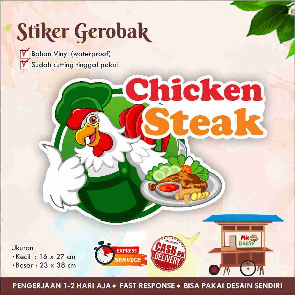 

STIKER KACA GEROBAK VINYL CHICKEN STEAK