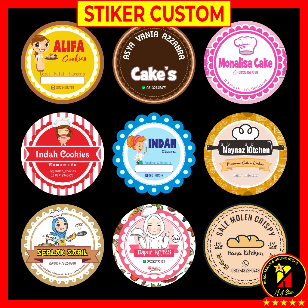 

Stiker Label Jajanan Minuman Makanan Olshop Bahan Kertas Stiker Cromo