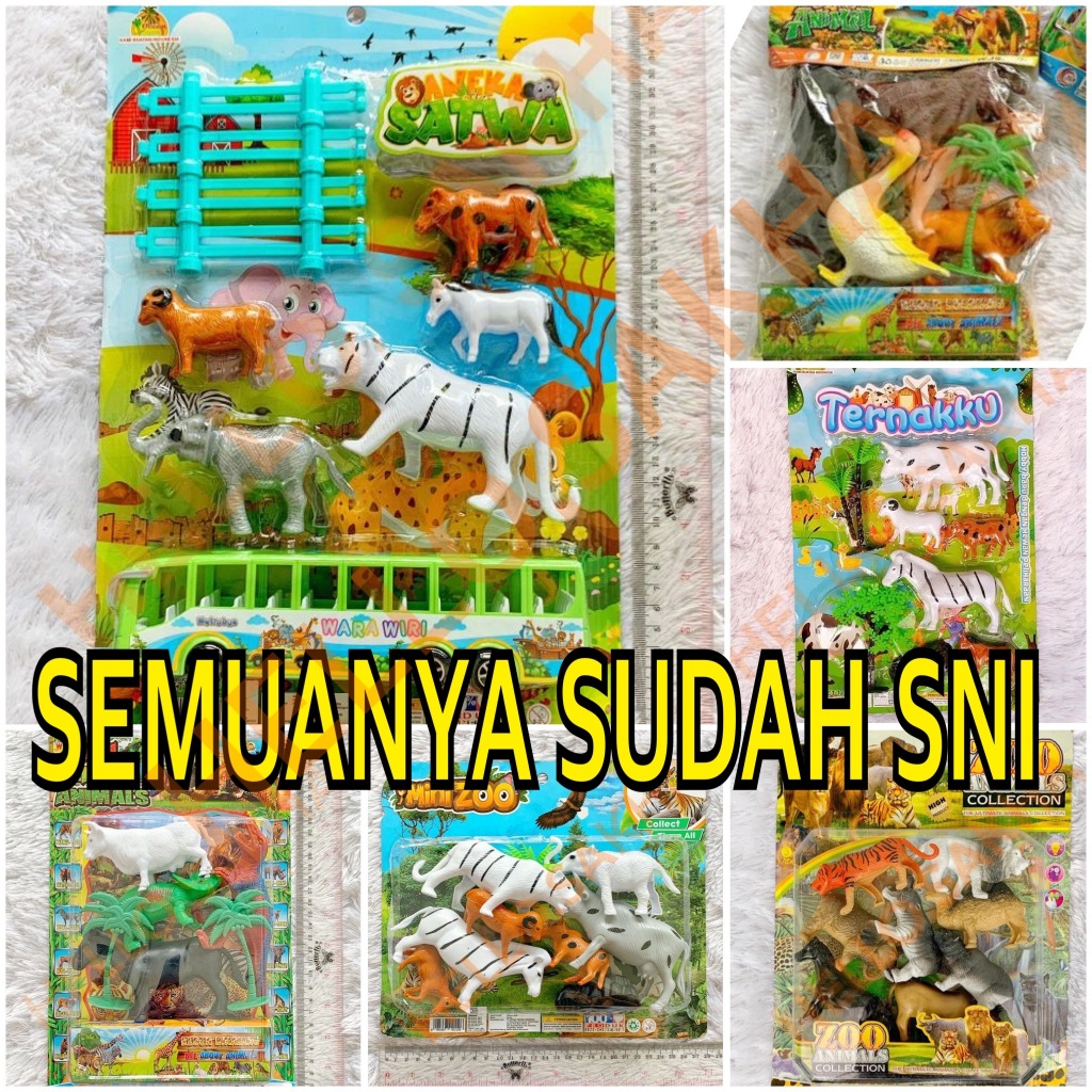 (PODUK BER-SNI) MAINAN TERNAKKU & MINI ZOO SAPI KERBAU KUDA ZEBRA KAMBING ANIMAL SET HEWAN BINATANG 