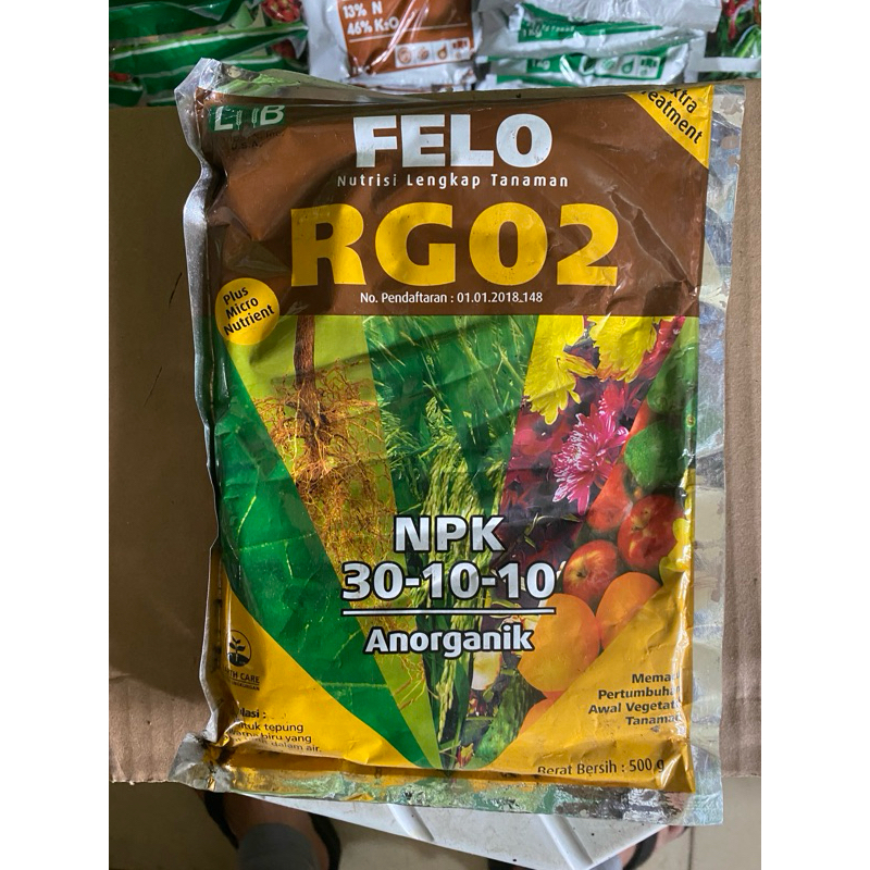 Pupuk felo RG 02 npk 30-10-10 isi 500 gram