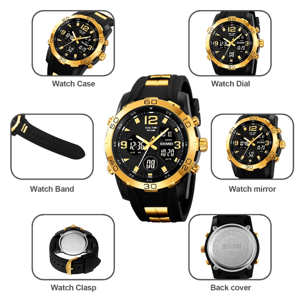 SKMEI 2102 Jam Tangan Pria Digital Analog Sport Watch Anti Air 5 Bar MGOS-7