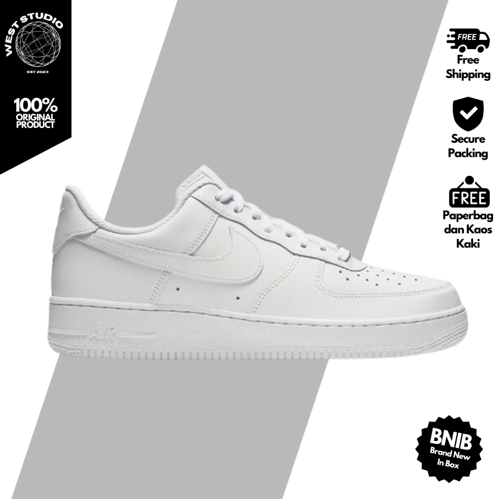 Sepatu Sneakers Nike Air Force 1 Low Triple White AF1 Full White ORIGINAL 100% BNIB Global Market