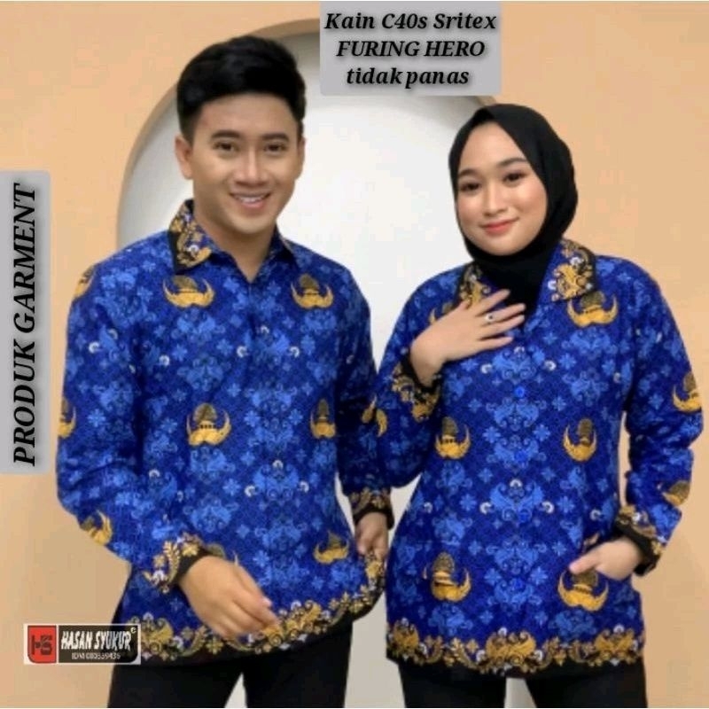 Korpri Kerah Hitam Tumpal Pria Wanita Terbaru Bahan Sritex c50s lapis furing premium