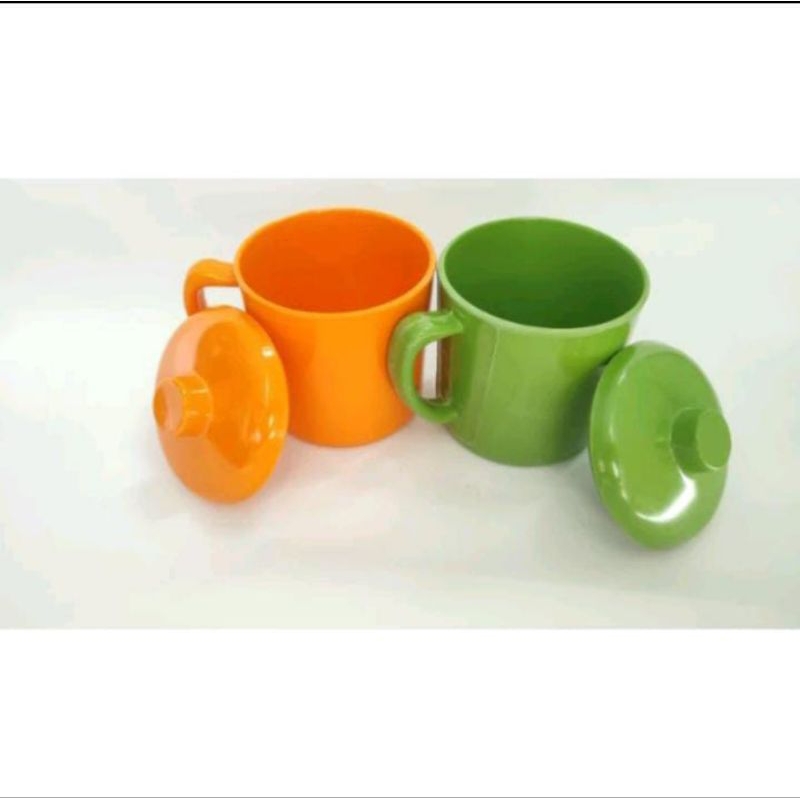 mug melamin tutup Unica Cangkir melamin tutup uk 8
