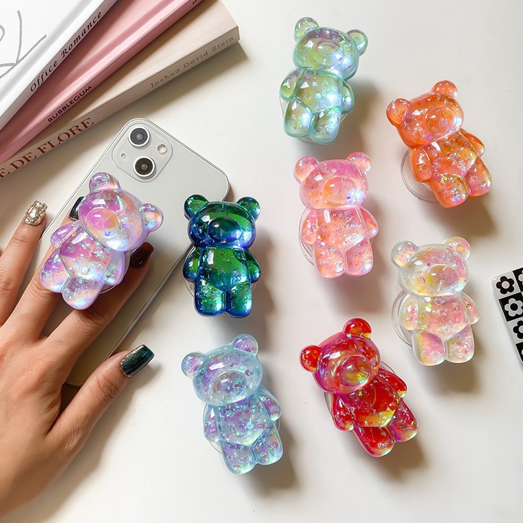 GUMMY BEAR  Griptok 3D Resin Transparan Phone Holder Phone Grip  Promo