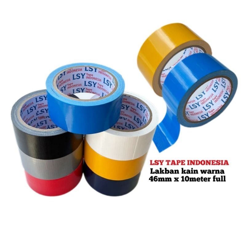 

lakban kain warna / cloth tape 2" 10meter full LSY TAPE INDONESIA ( CBM )