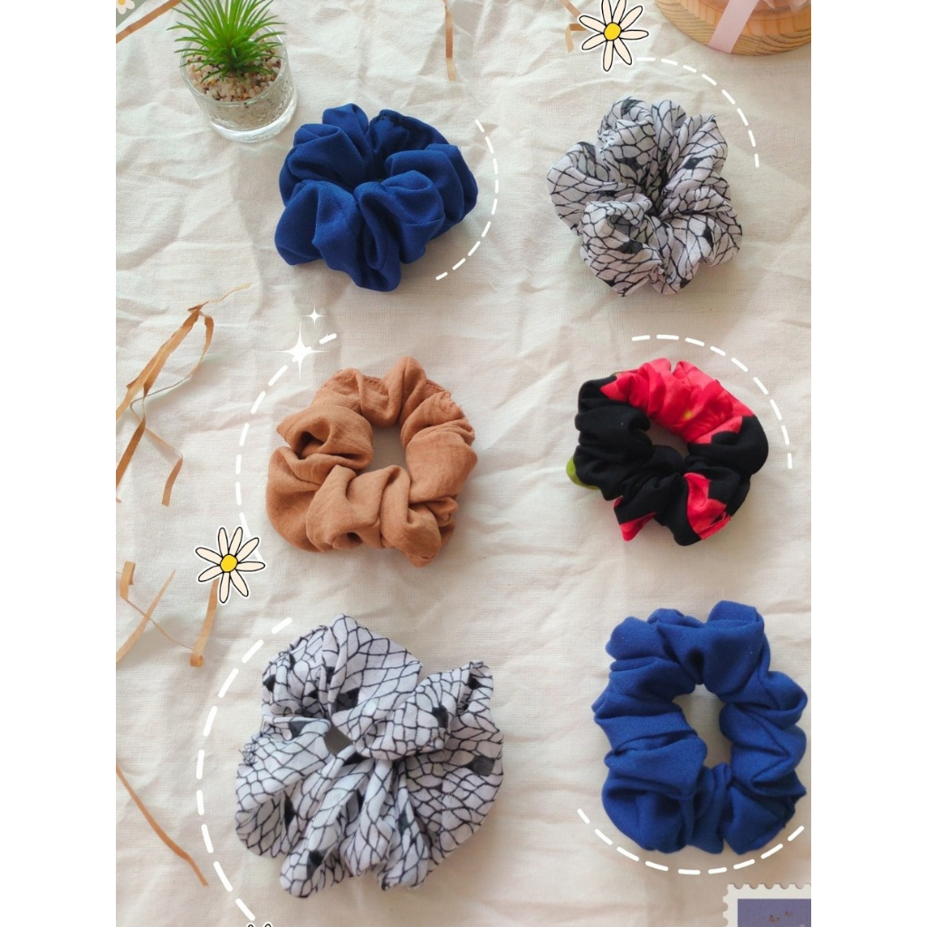 Scrunchie Rambut Wanita Korea - Rambut Cepol Hijab Bahan Premium